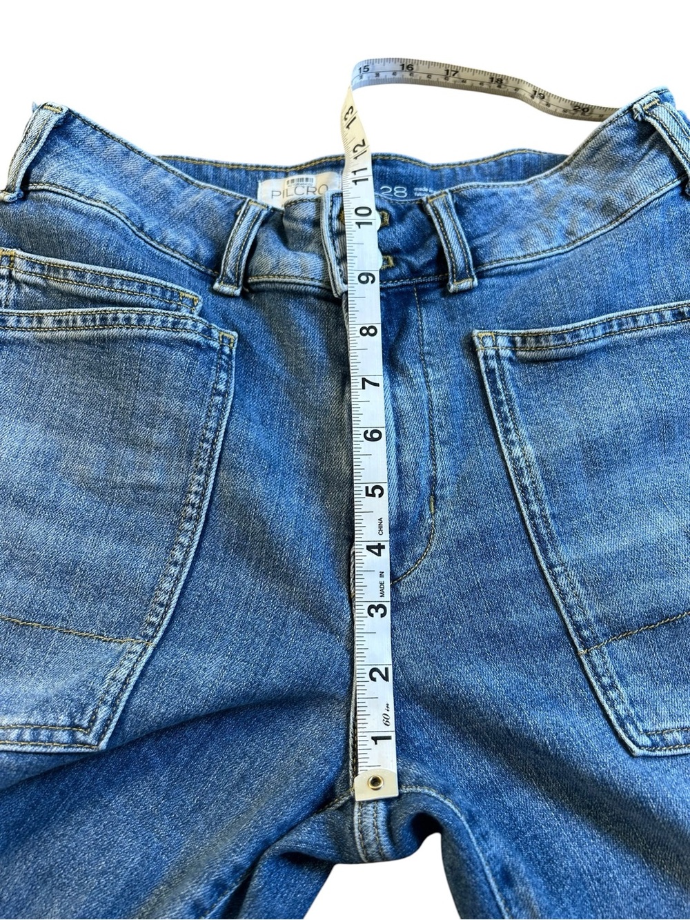 PILCRO Wanderer Mid-Rise Relaxed Jeans Blue Size 28 Utility - Picture 13 of 14